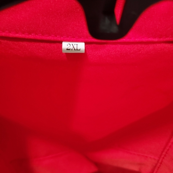 Womans Red Shirt Dress - Picture 4 of 8